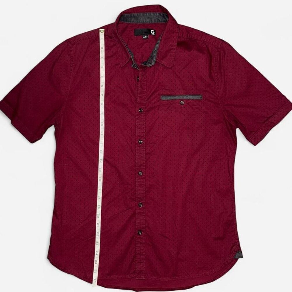 Guess Burgundy Button Down Collared Shirt; Men's Medium - Picture 6 of 6